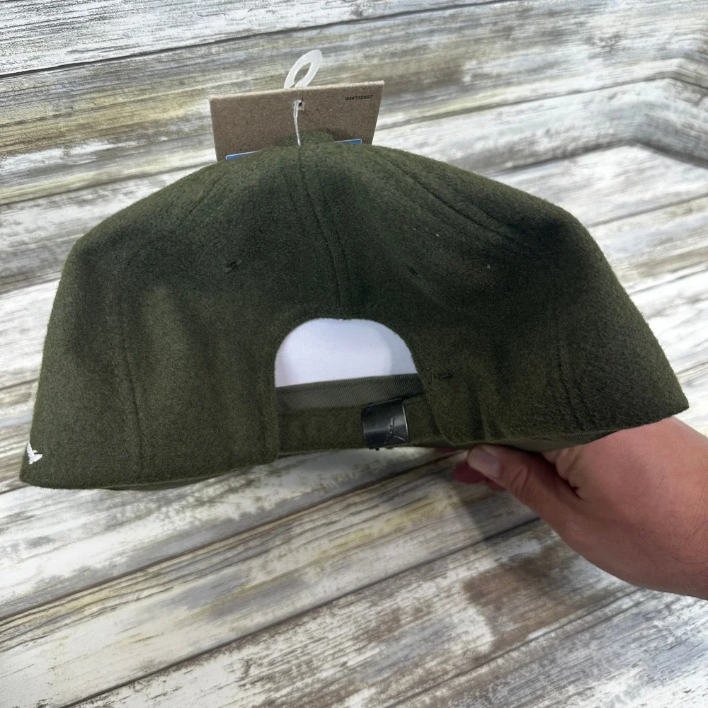 Jordan‎ Flight Strapback Hat Mens M/L Olive Green Wool Blend Jumpman HF6241 NEW